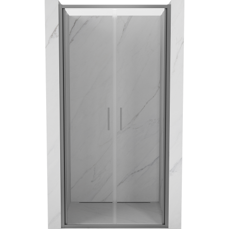 Mexen Exo-B Duo drzwi prysznicowe podwójne uchylne 110 cm, transparent, gun metal - 814-110-000-95-00