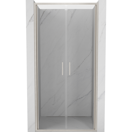 Mexen Exo-B Duo drzwi prysznicowe podwójne uchylne 70 cm, transparent, nikiel szczotkowany - 814-070-000-97-00