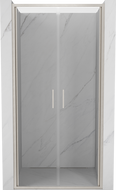 Mexen Exo-B Duo drzwi prysznicowe podwójne uchylne 90 cm, transparent, nikiel szczotkowany - 814-090-000-97-00