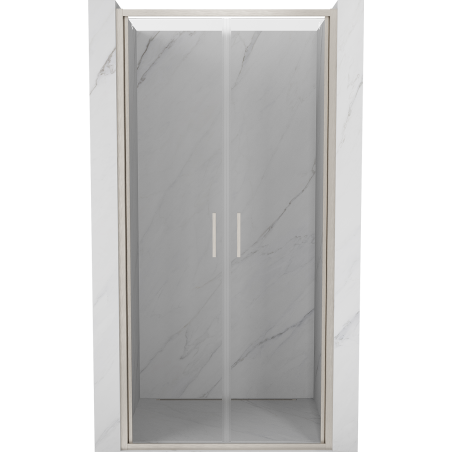 Mexen Exo-B Duo drzwi prysznicowe podwójne uchylne 110 cm, transparent, nikiel szczotkowany - 814-110-000-97-00