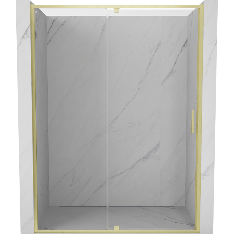 Mexen Exo-R drzwi prysznicowe uchylne 135 cm, transparent, złote szczotkowane - 819-135-000-55-00