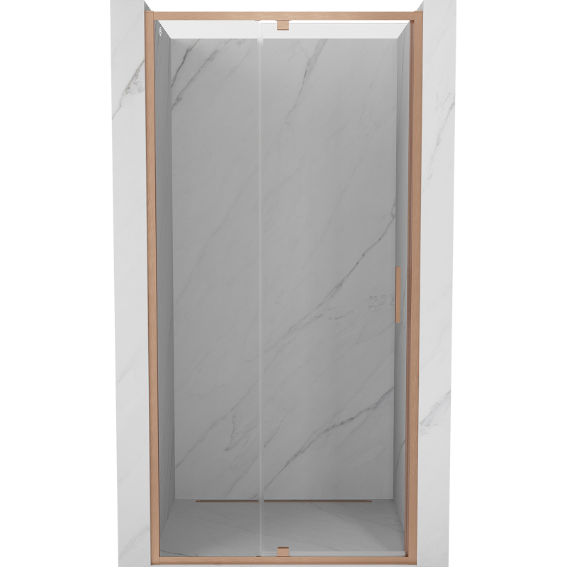 Mexen Exo-R drzwi prysznicowe uchylne 90 cm, transparent, miedź szczotkowana - 819-090-000-65-00