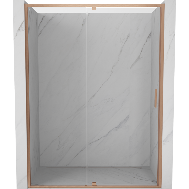 Mexen Exo-R drzwi prysznicowe uchylne 130 cm, transparent, miedź szczotkowana - 819-130-000-65-00