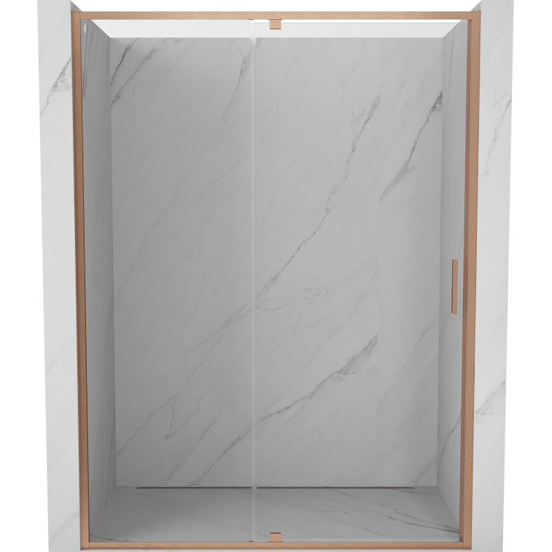 Mexen Exo-R drzwi prysznicowe uchylne 150 cm, transparent, miedź szczotkowana - 819-150-000-65-00