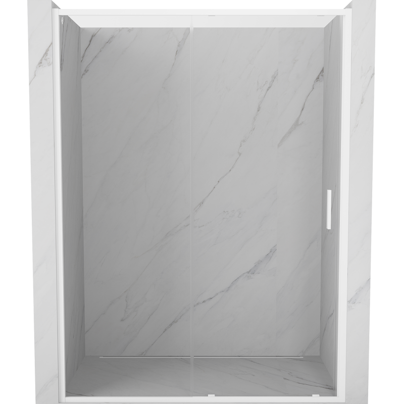 Mexen Exo-S drzwi prysznicowe rozsuwane 150 cm, transparent, białe - 8151-150-000-20-00