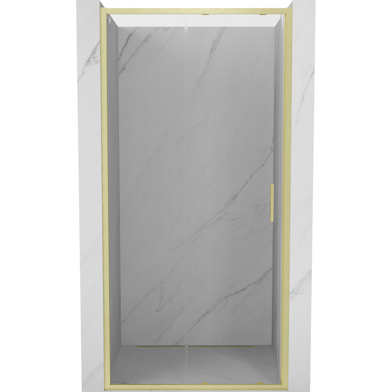 Mexen Exo-S drzwi prysznicowe rozsuwane 100 cm, transparent, złote szczotkowane - 8151-100-000-55-00