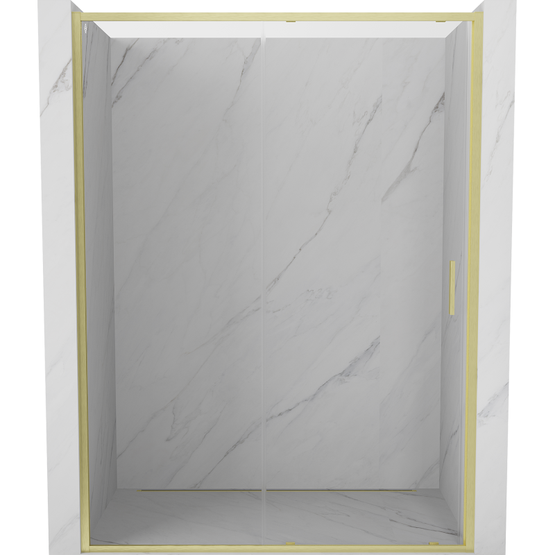Mexen Exo-S drzwi prysznicowe rozsuwane 140 cm, transparent, złote szczotkowane - 8151-140-000-55-00