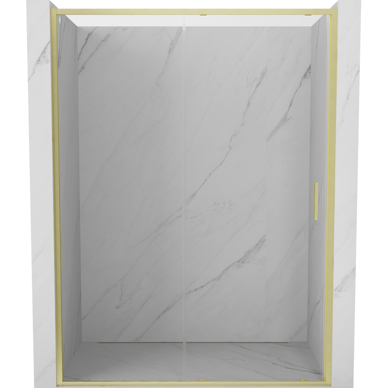 Mexen Exo-S drzwi prysznicowe rozsuwane 160 cm, transparent, złote szczotkowane - 8151-160-000-55-00