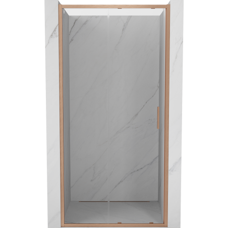 Mexen Exo-S drzwi prysznicowe rozsuwane 95 cm, transparent, miedź szczotkowana - 8151-095-000-65-00