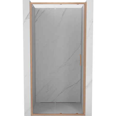 Mexen Exo-S drzwi prysznicowe rozsuwane 125 cm, transparent, miedź szczotkowana - 8151-125-000-65-00