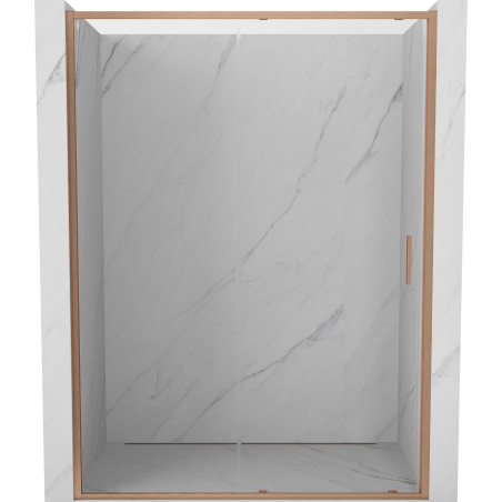 Mexen Exo-S drzwi prysznicowe rozsuwane 160 cm, transparent, miedź szczotkowana - 8151-160-000-65-00
