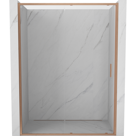 Mexen Exo-S drzwi prysznicowe rozsuwane 200 cm, transparent, miedź szczotkowana - 8151-200-000-65-00