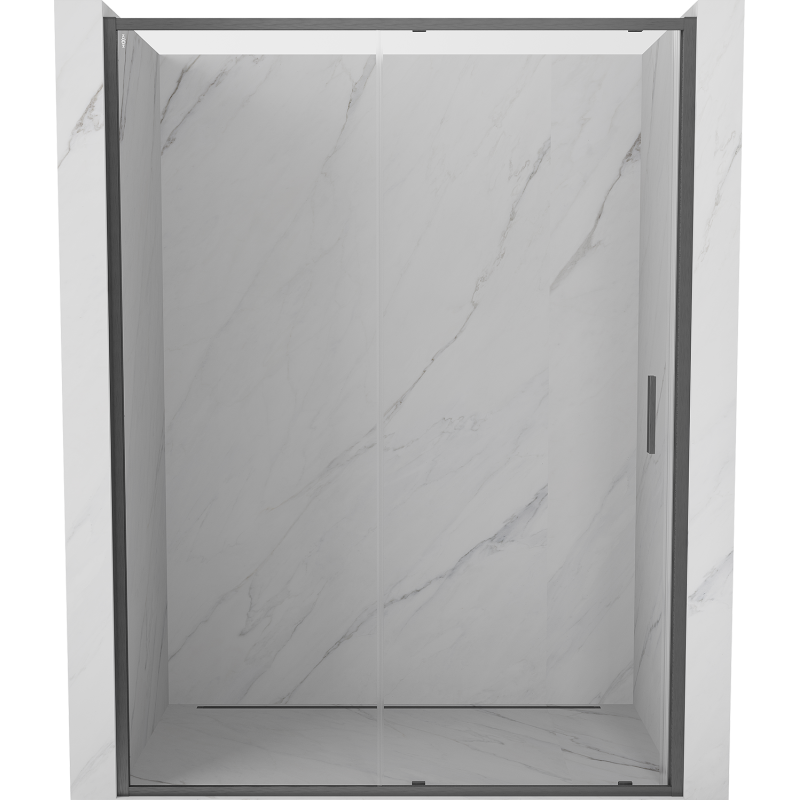 Mexen Exo-S drzwi prysznicowe rozsuwane 200 cm, transparent, gun gray szczotkowany - 8151-200-000-66-00