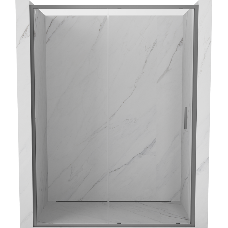 Mexen Exo-S drzwi prysznicowe rozsuwane 155 cm, transparent, gun metal - 8151-155-000-95-00