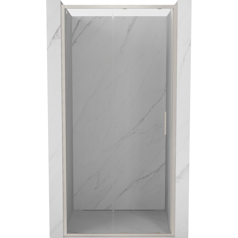 Mexen Exo-S drzwi prysznicowe rozsuwane 100 cm, transparent, nikiel szczotkowany - 8151-100-000-97-00