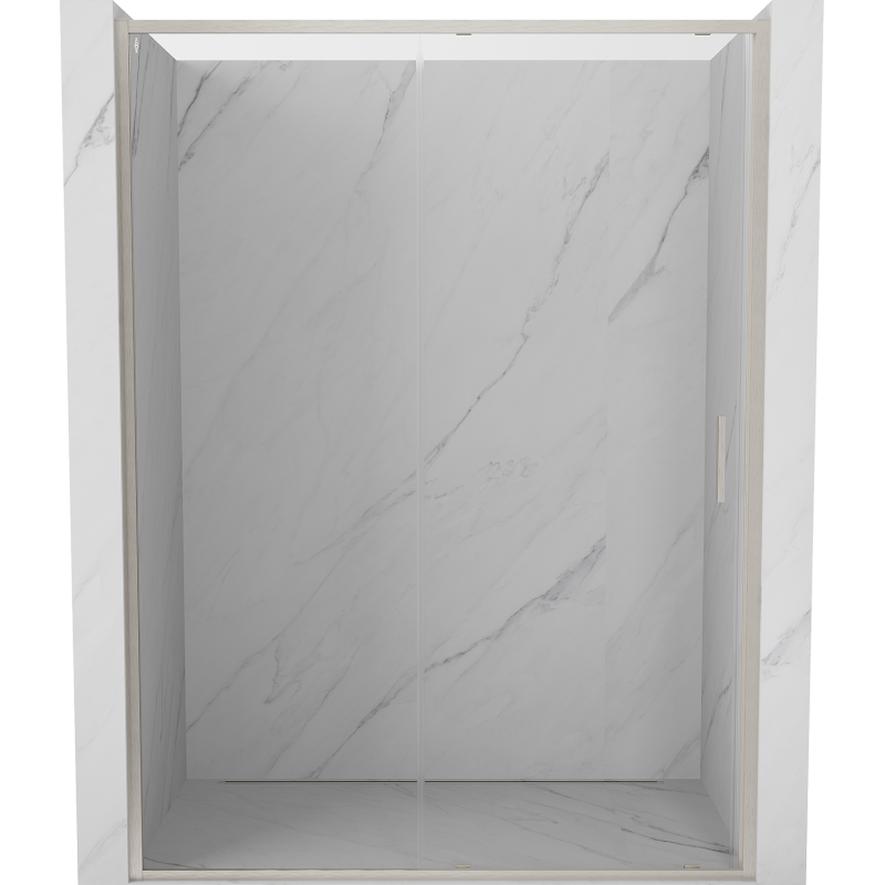 Mexen Exo-S drzwi prysznicowe rozsuwane 145 cm, transparent, nikiel szczotkowany - 8151-145-000-97-00