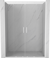 Mexen Exo-S Duo drzwi prysznicowe podwójne rozsuwane 130 cm, transparent, białe - 8152-130-000-20-00