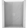 Mexen Exo-S Duo drzwi prysznicowe podwójne rozsuwane 140 cm, transparent, białe - 8152-140-000-20-00