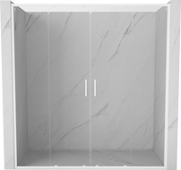 Mexen Exo-S Duo drzwi prysznicowe podwójne rozsuwane 200 cm, transparent, białe - 8152-200-000-20-00