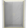 Mexen Exo-S Duo drzwi prysznicowe podwójne rozsuwane 130 cm, transparent, złote szczotkowane - 8152-130-000-55-00