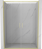 Mexen Exo-S Duo drzwi prysznicowe podwójne rozsuwane 130 cm, transparent, złote szczotkowane - 8152-130-000-55-00