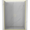 Mexen Exo-S Duo drzwi prysznicowe podwójne rozsuwane 160 cm, transparent, złote szczotkowane - 8152-160-000-55-00