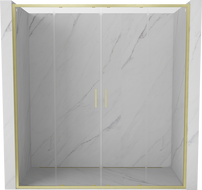 Mexen Exo-S Duo drzwi prysznicowe podwójne rozsuwane 170 cm, transparent, złote szczotkowane - 8152-170-000-55-00