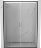 Mexen Exo-S Duo drzwi prysznicowe podwójne rozsuwane 130 cm, transparent, gun gray szczotkowany - 8152-130-000-66-00