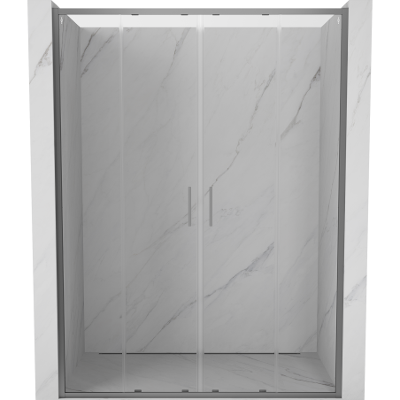 Mexen Exo-S Duo drzwi prysznicowe podwójne rozsuwane 130 cm, transparent, gun metal - 8152-130-000-95-00