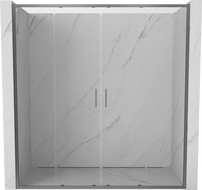 Mexen Exo-S Duo drzwi prysznicowe podwójne rozsuwane 190 cm, transparent, gun metal - 8152-190-000-95-00