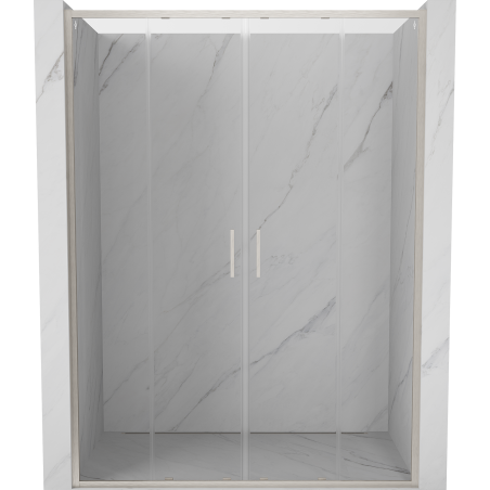Mexen Exo-S Duo drzwi prysznicowe podwójne rozsuwane 130 cm, transparent, nikiel szczotkowany - 8152-130-000-97-00