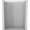 Mexen Exo-S Duo drzwi prysznicowe podwójne rozsuwane 130 cm, transparent, nikiel szczotkowany - 8152-130-000-97-00