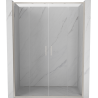 Mexen Exo-S Duo drzwi prysznicowe podwójne rozsuwane 150 cm, transparent, nikiel szczotkowany - 8152-150-000-97-00