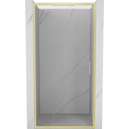 Mexen Exo-3S drzwi prysznicowe rozsuwane 80 cm, transparent, złote szczotkowane - 8153-080-000-55-00
