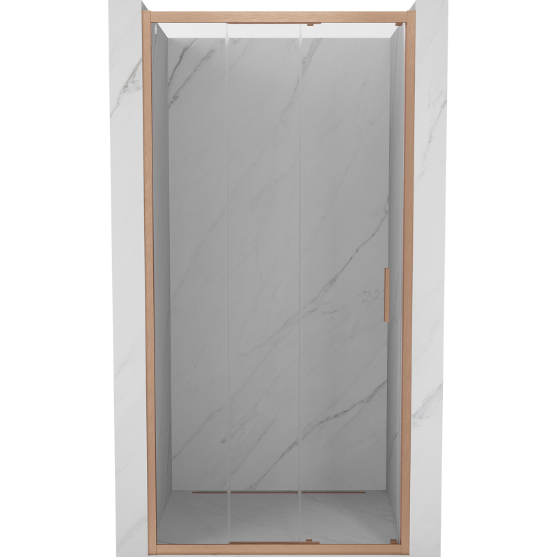 Mexen Exo-3S drzwi prysznicowe rozsuwane 70 cm, transparent, miedź szczotkowana - 8153-070-000-65-00