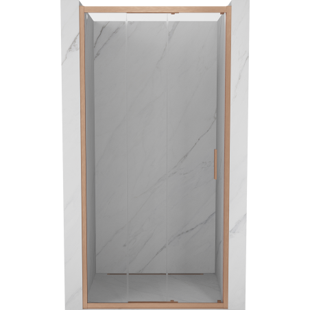 Mexen Exo-3S drzwi prysznicowe rozsuwane 80 cm, transparent, miedź szczotkowana - 8153-080-000-65-00