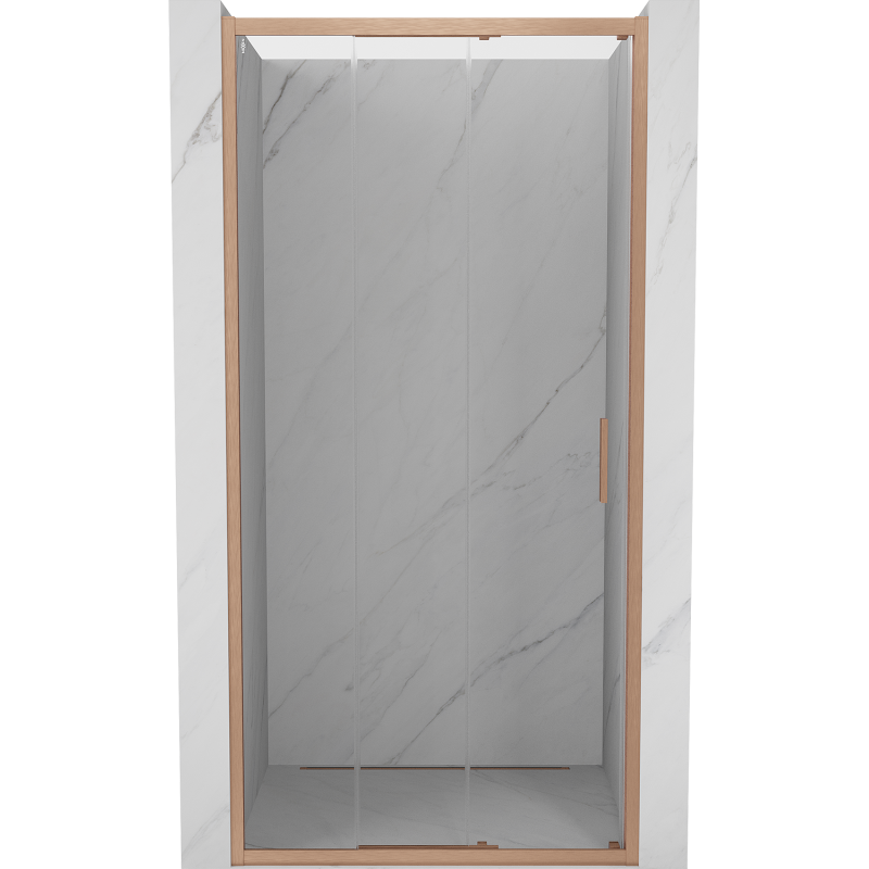 Mexen Exo-3S drzwi prysznicowe rozsuwane 90 cm, transparent, miedź szczotkowana - 8153-090-000-65-00