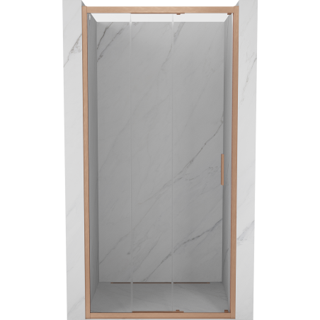 Mexen Exo-3S drzwi prysznicowe rozsuwane 90 cm, transparent, miedź szczotkowana - 8153-090-000-65-00