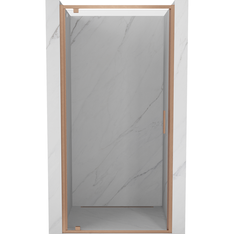 Mexen Exo-BR drzwi prysznicowe uchylne 65 cm, transparent, miedź szczotkowana - 8181-065-000-65-00