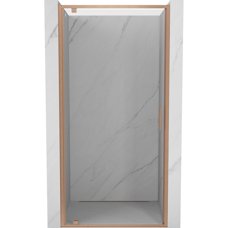 Mexen Exo-BR drzwi prysznicowe uchylne 100 cm, transparent, miedź szczotkowana - 8181-100-000-65-00