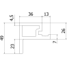 Mexen Lamero Premium listwa elewacyjna typ F kompozytowa lamelowa 300 x 3,6 x 4,9 cm, slate grey - C9261-300-15