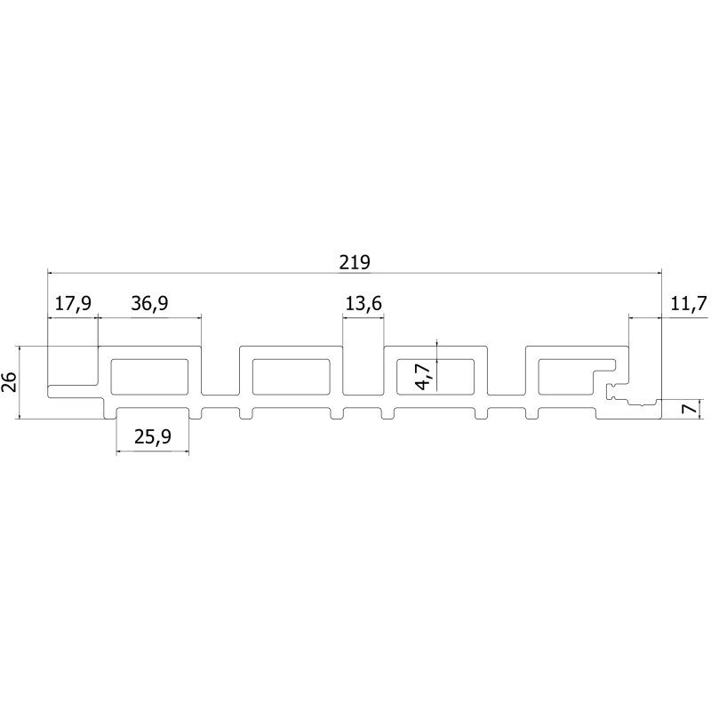 Mexen Lamero Premium deska elewacyjna kompozytowa lamelowa 300 x 21,9 x 2,6 cm, light grey - C2060-300-08
