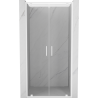 Mexen Exo-BR Duo drzwi prysznicowe podwójne uchylne 80 cm, transparent, białe - 8182-080-000-20-00