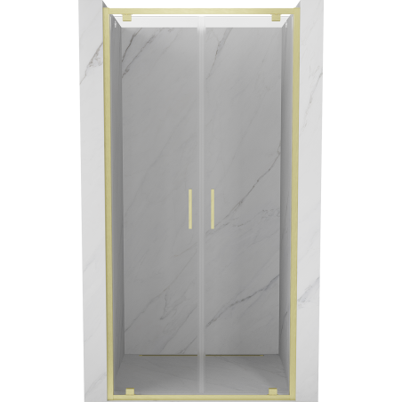 Mexen Exo-BR Duo drzwi prysznicowe podwójne uchylne 70 cm, transparent, złote szczotkowane - 8182-070-000-55-00