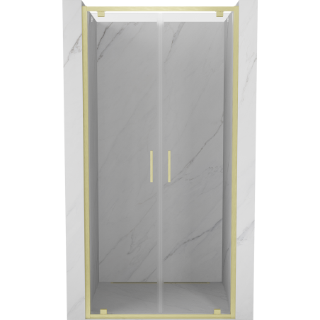 Mexen Exo-BR Duo drzwi prysznicowe podwójne uchylne 90 cm, transparent, złote szczotkowane - 8182-090-000-55-00