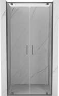 Mexen Exo-BR Duo drzwi prysznicowe podwójne uchylne 70 cm, transparent, gun gray szczotkowany - 8182-070-000-66-00