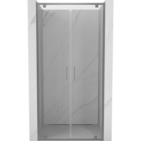 Mexen Exo-BR Duo drzwi prysznicowe podwójne uchylne 70 cm, transparent, gun metal - 8182-070-000-95-00