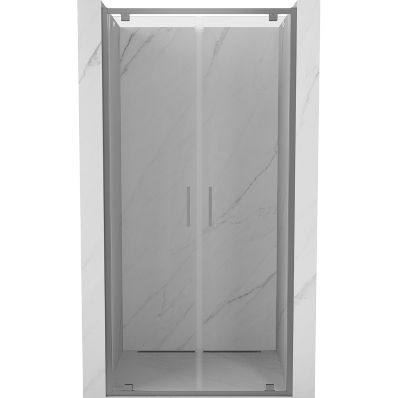 Mexen Exo-BR Duo drzwi prysznicowe podwójne uchylne 80 cm, transparent, gun metal - 8182-080-000-95-00