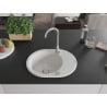 Mexen Kevin zlewozmywak granitowy 1-komorowy z ociekaczem 586 x 458 mm, biały, syfon chrom - 6517581005-20