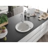 Mexen Kevin zlewozmywak granitowy 1-komorowy z ociekaczem 586 x 458 mm, biały, syfon chrom - 6517581005-20